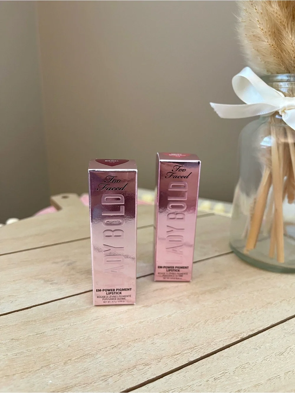 Too Faced Lady Bold Em-Power Pigment Lipstick – Multiple – New & BNIB